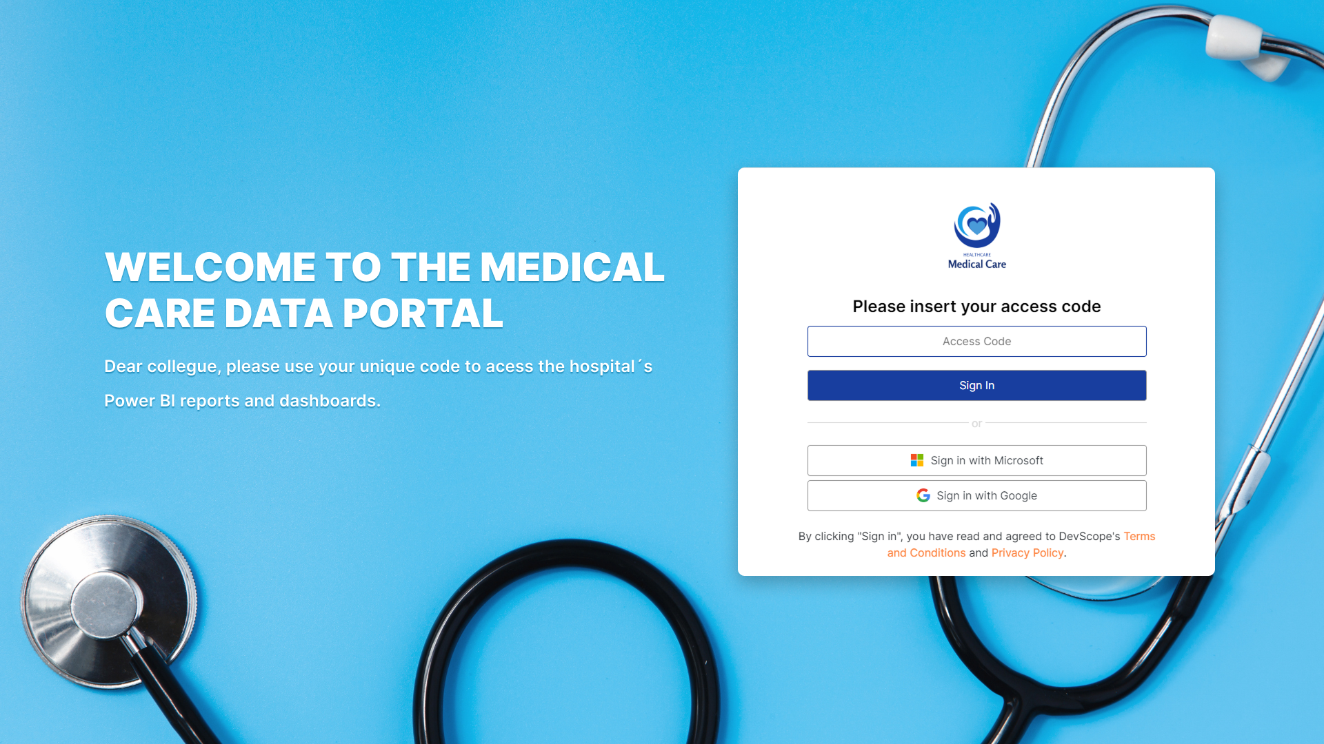PowerBI Portal Medical Data Portal